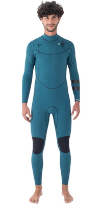 2026 Hurley Mens Plus 4/3mm Chest Zip Wetsuit MFS0012403 - Black / Sky / Blue